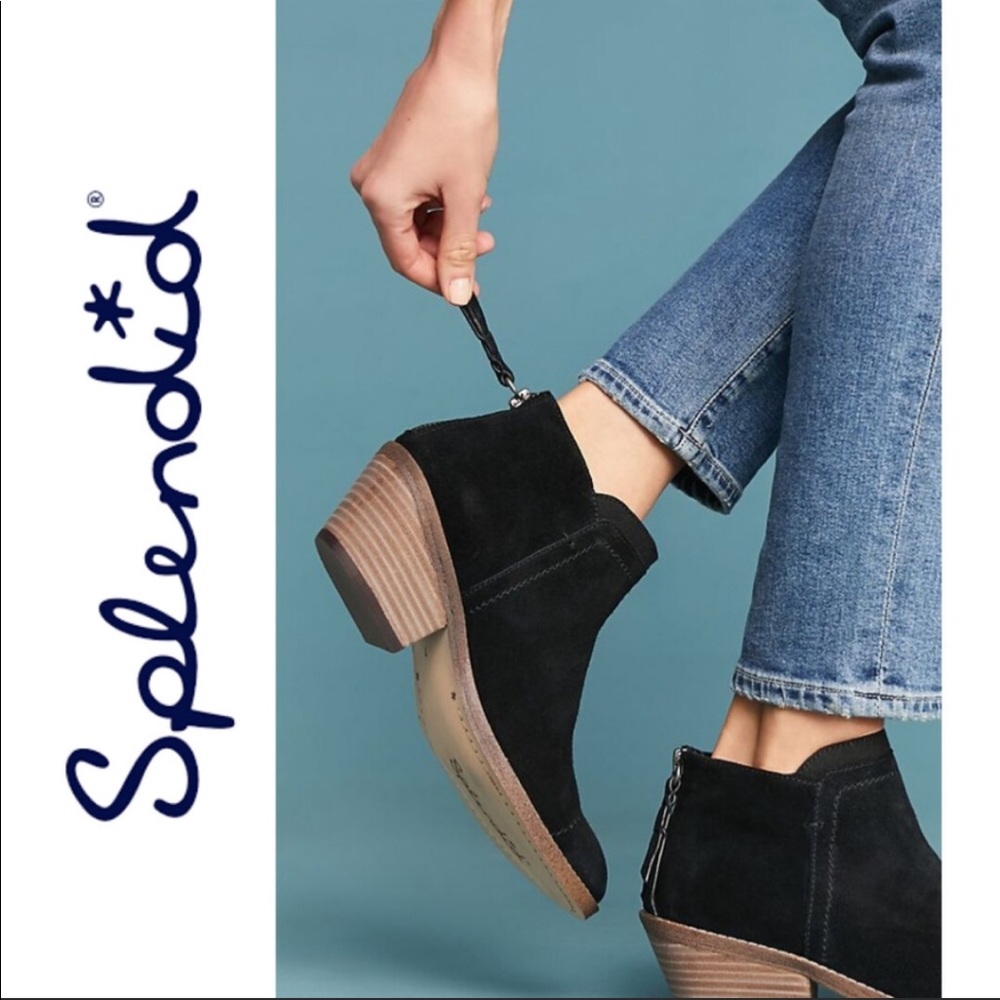 BLACK SUEDE ANKLE BOOTS